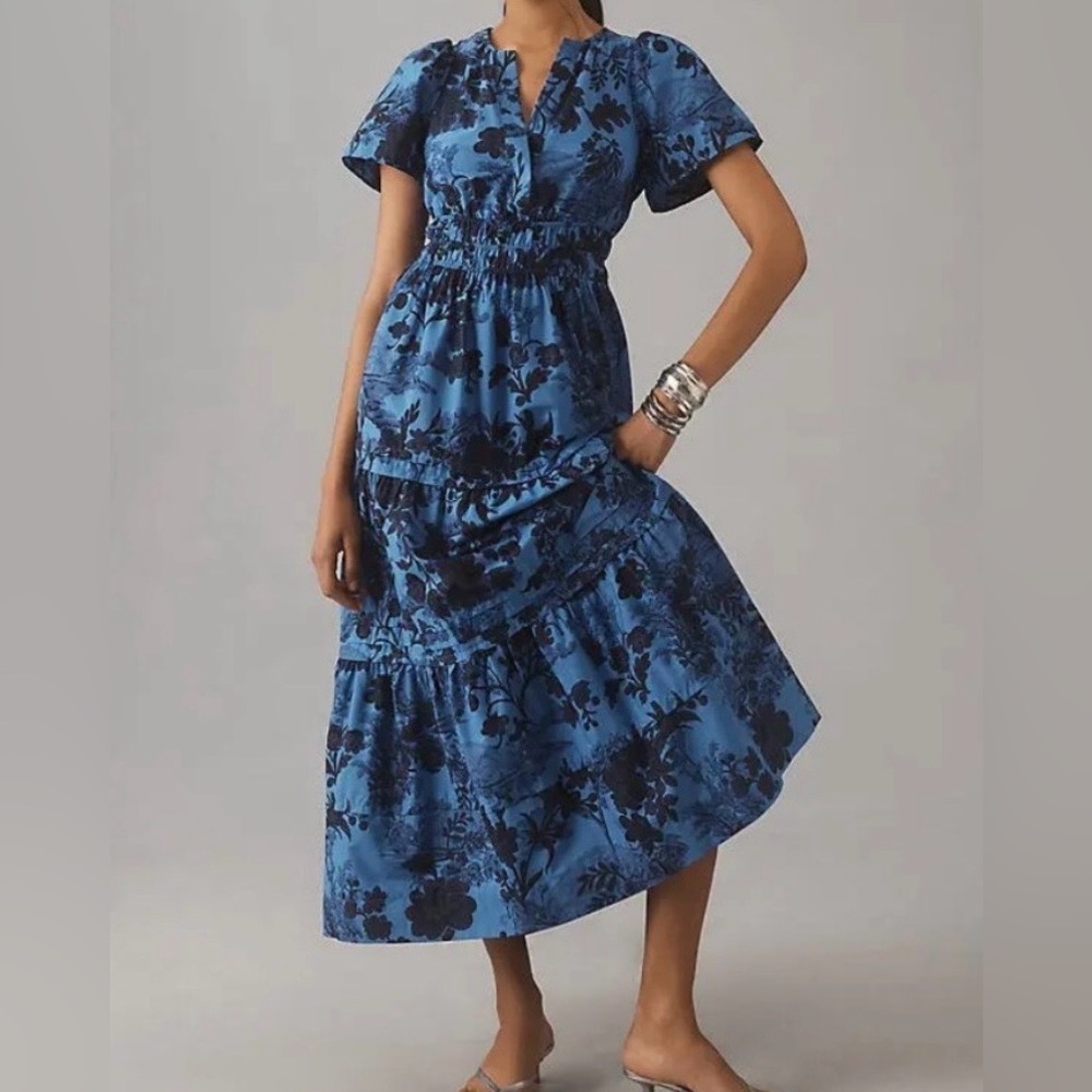 Anthropologie Somerset Maxi Dress NWT Blue Floral